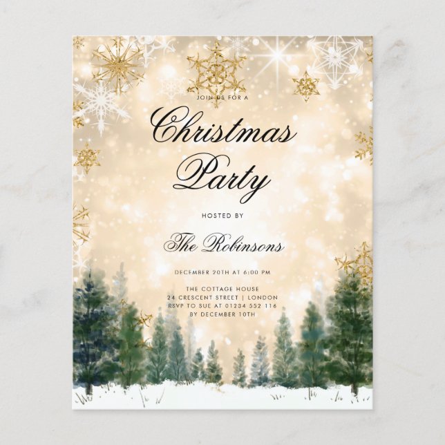 Winter Wonderland Christmas Invite Program Menu (Front)