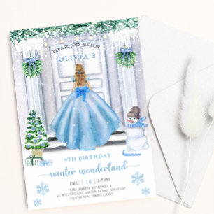 Winter wonderland Christmas Kids Birthday invite