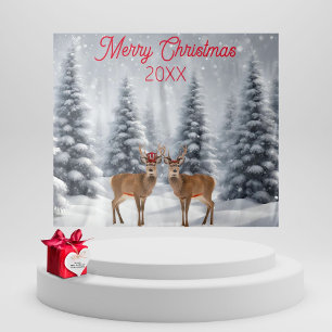 Winter Wonderland Christmas Party Backdrop Tapestry
