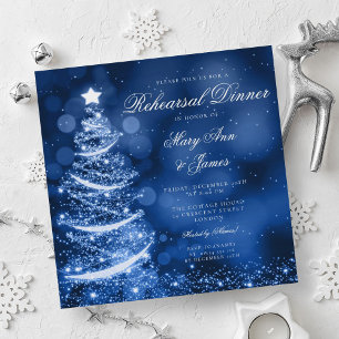 Winter Wonderland Christmas Rehearsal Dinner Invitation