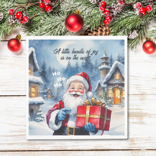 Winter Wonderland Christmas Santa Baby Shower Napkin