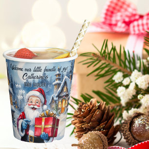 Winter Wonderland Christmas Santa Baby Shower Paper Cups
