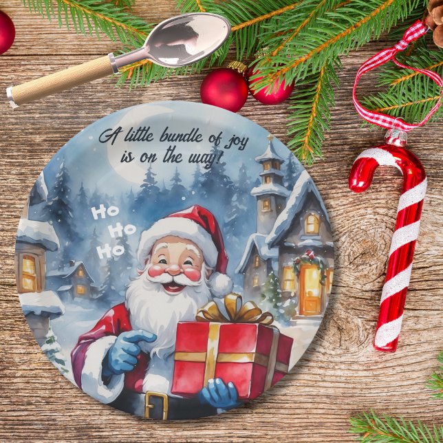 Winter Wonderland Christmas Santa Baby Shower  Paper Plate (Creator Uploaded)