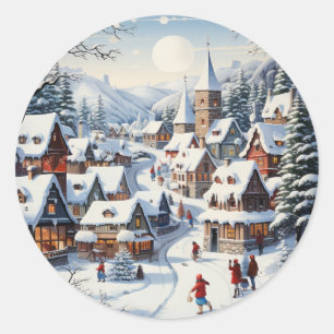Winter Wonderland Christmas Scene Sticker