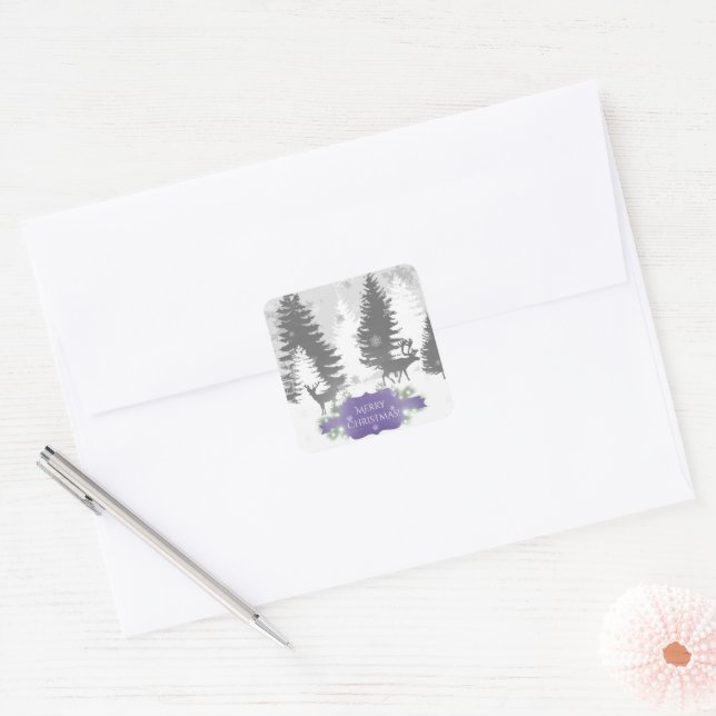 Winter Wonderland Christmas Sticker - Purple (Envelope)