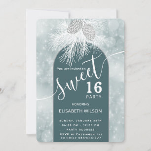 Winter wonderland  cool sweet 16party   invitation