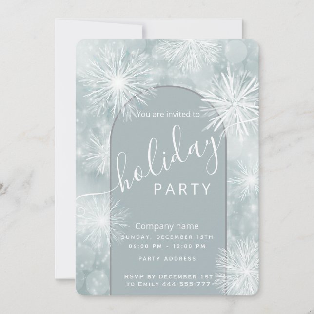 Winter wonderland corporate Holiday party   Invitation (Front)