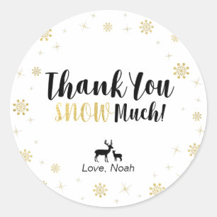 Winter wonderland, Custom Gold Thank You Sticker