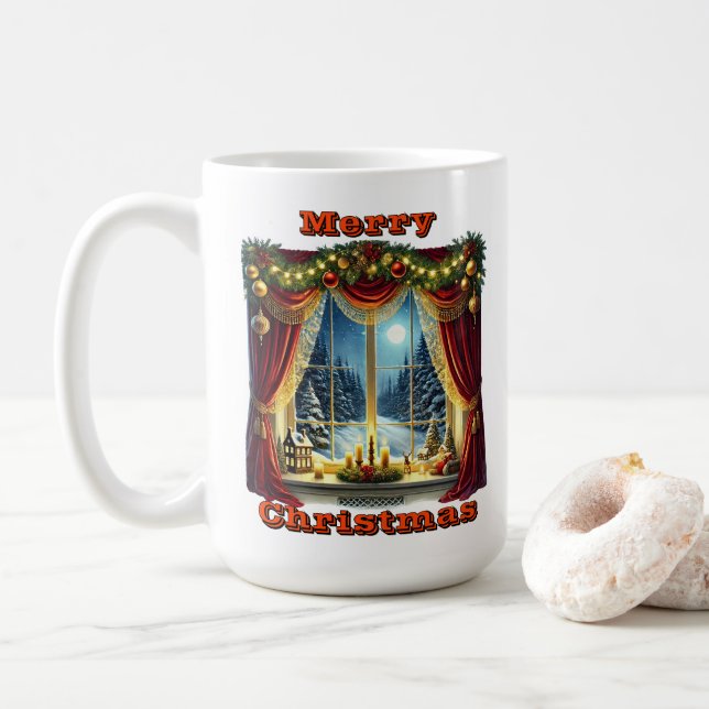 Winter Wonderland Decorated for the Holidays Coffee Mug (With Donut)
