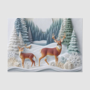 Winter Wonderland Deer Dimensional Tissue Paper