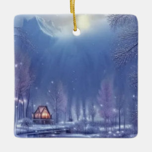Winter Wonderland Design Ceramic Ornament