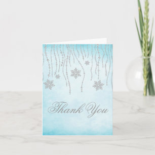 Winter Wonderland Diamond Snowflakes Thank You Card