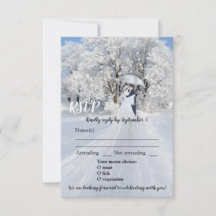 Winter Wonderland Dream Wedding RSVP Card