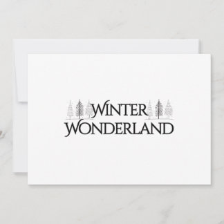 Winter Wonderland – Elegant Text and Pine Trees Holiday Card