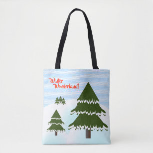 Winter Wonderland Evergreen Trees Tote Bag