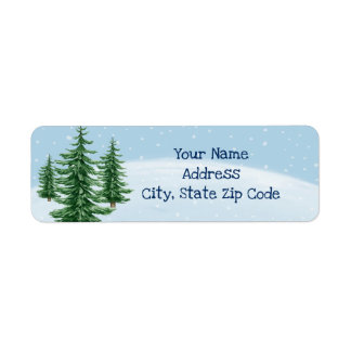 Winter Wonderland Evergreens Return Address Label