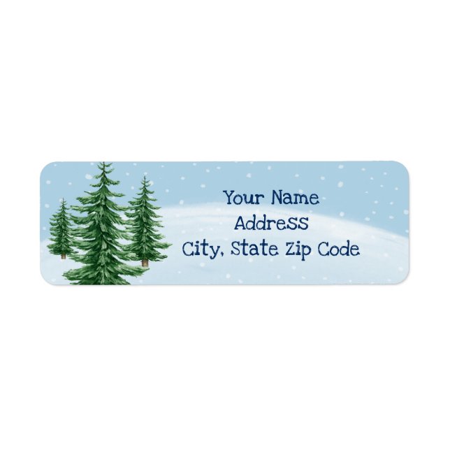 Winter Wonderland Evergreens Return Address Label (Front)