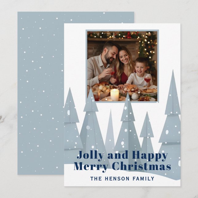 Winter Wonderland Family Photo Christmas  Holiday Card (Front/Back)