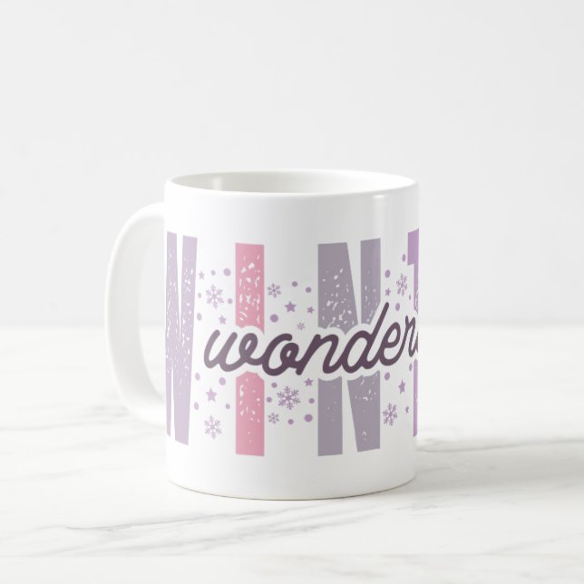 Winter Wonderland - Festive Typography Art Coffee Mug (Front Left)