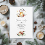 Winter Wonderland Festivity Christmas Party Invitation<br><div class="desc">This beautiful Christmas party invitation features a charming watercolor design with evergreen pine and spruce, highlighted by holly and red berries, perfect for a winter holiday celebration. The elegant and rustic design captures the cosy feel of a woodland Christmas, ideal for festive gatherings. Fully customisable, this invitation adds a touch...</div>
