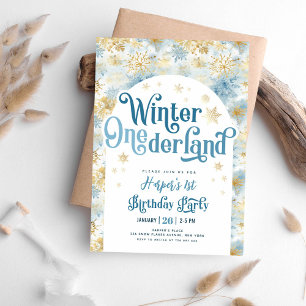 Winter Wonderland First Birthday Invitation