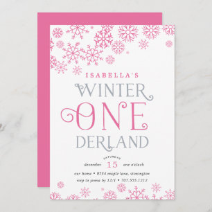Winter Wonderland First Birthday Party Invitation