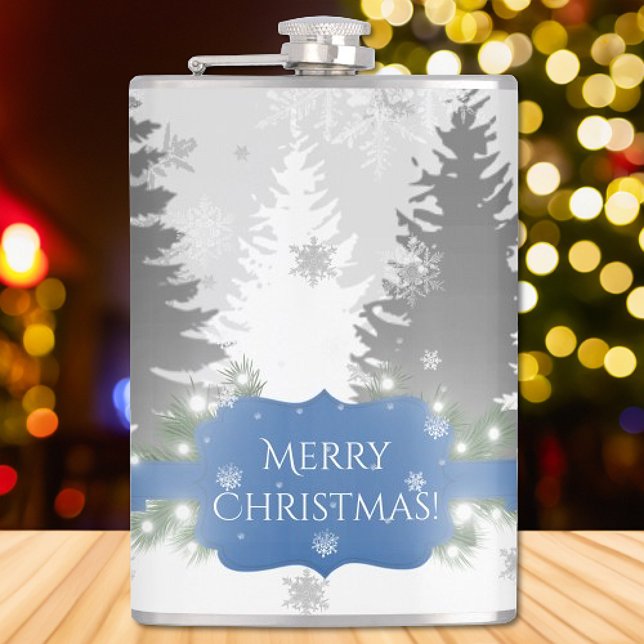 Winter Wonderland Flask - Blue (Blue Winter Wonderland Flask)