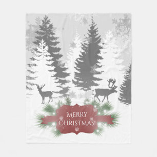 Winter Wonderland Fleece Blanket - Red