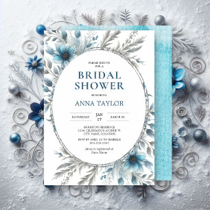 Winter Wonderland Floral Bridal Shower Invitation