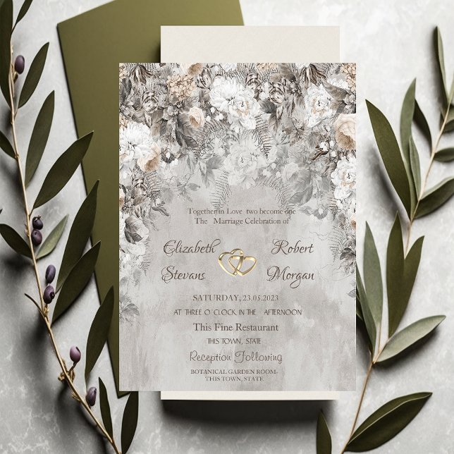 Winter Wonderland Flowers Forest Wedding Invitation (Creator Uploaded)
