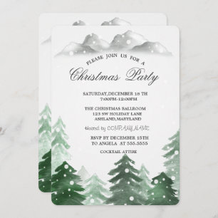 Winter Wonderland Forest Christmas Party Invitation