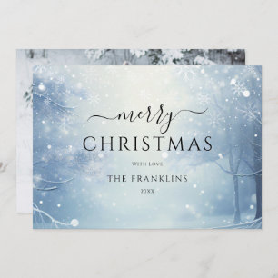 Winter Wonderland Forest Photo Christmas Holiday Card