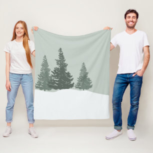 Winter Wonderland Forest Trees Fleece Blanket