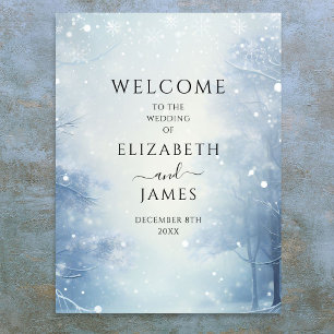 Winter Wonderland Forest Wedding Welcome Sign