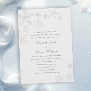 Winter Wonderland Formal Modern Classic Wedding Invitation