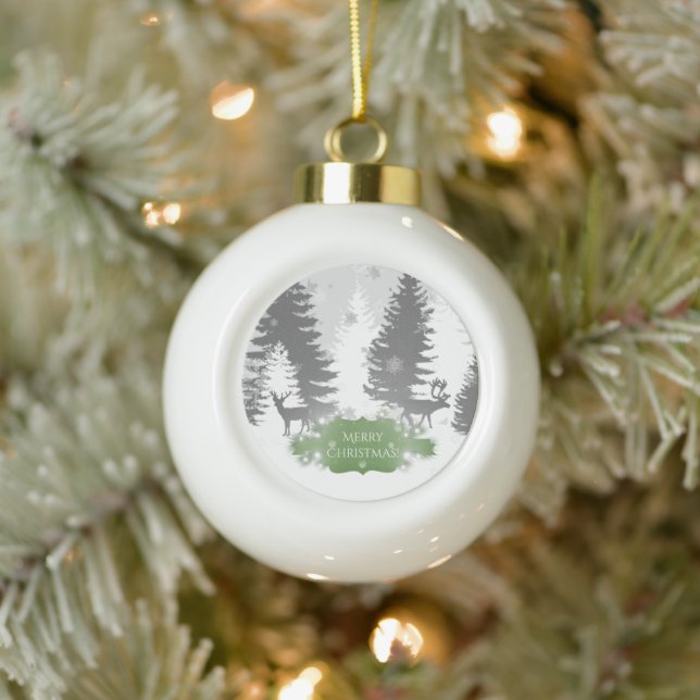 Winter Wonderland Framed Ornament - Green (Tree)