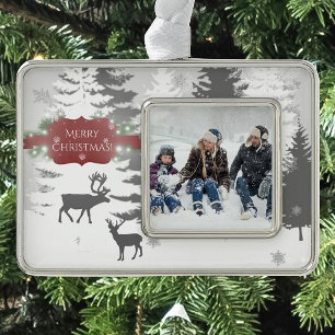 Winter Wonderland Framed Ornament - Red