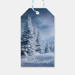 Winter Wonderland Frosted Trees Snowy Forest Gift Tags
