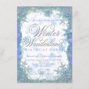 Winter Wonderland Frozen Birthday Party Invitation