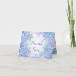 Winter Wonderland Frozen Snowflake Thank You Cards