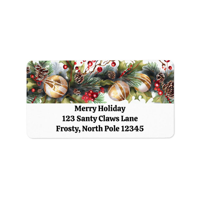Winter Wonderland Garland Return Address Label (Front)