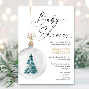 Winter wonderland gender neutral baby shower invitation