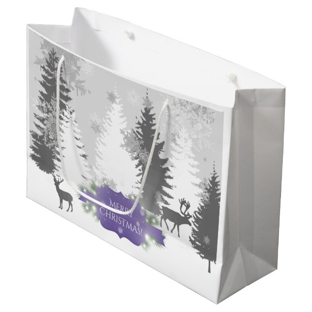 Winter Wonderland Gift Bag - Purple (Front Angled)