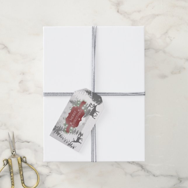 Winter Wonderland Gift Tag - Red (With Twine)
