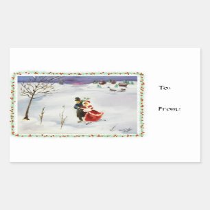 Winter Wonderland  Gift Tags/Stickers Rectangular Sticker