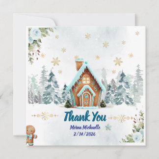 Winter wonderland Gingerbread Baby Shower Thank You Card