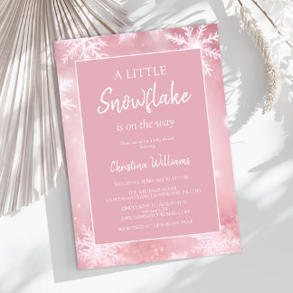 Winter Wonderland Girl Baby Shower Invitation