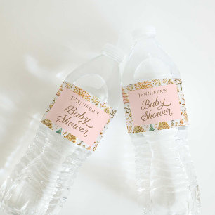 Winter Wonderland Girl Baby Shower Water Bottle Label