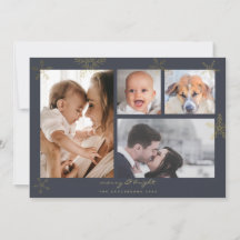 Winter Wonderland Gold Charcoal Family 4 Photos