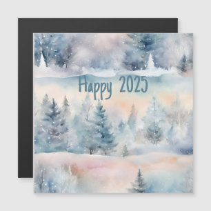 winter wonderland - Happy 2025 magnetic card